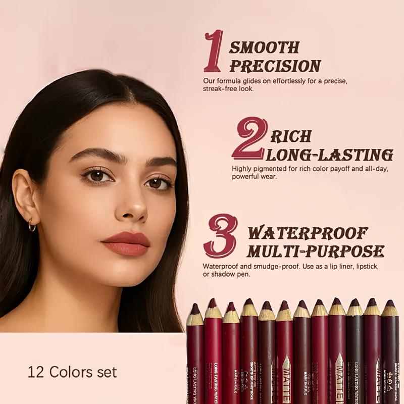 Confezione da 12 - Trucco Labbra Waterproof Matita Contorno Preciso Lunga Durata