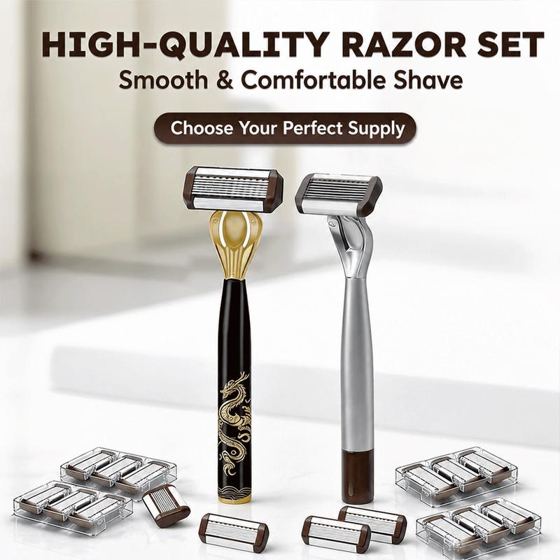 Rasoio Manuale Ergonomico in Acciaio con Lame Ipoallergeniche