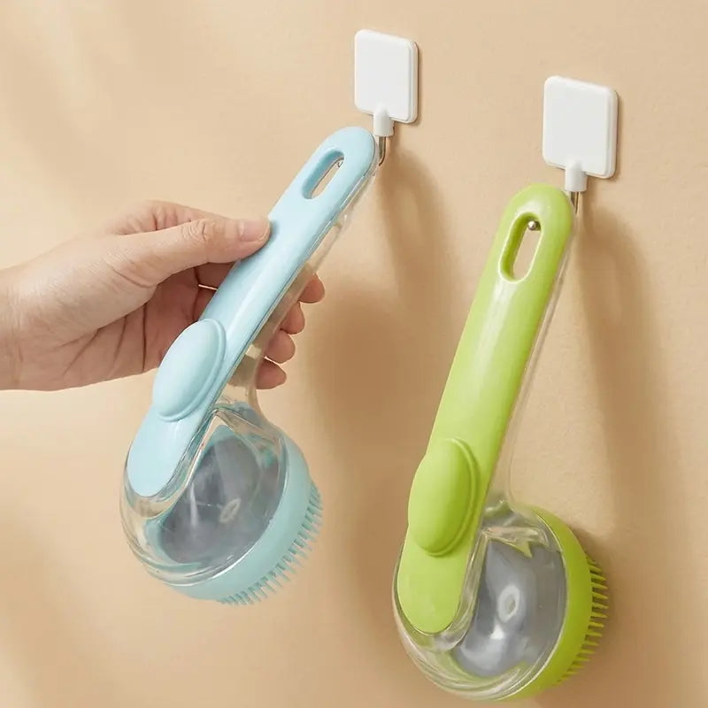 Spazzola 2-in-1 per Bagno e Toelettatura con Dispenser Sapone