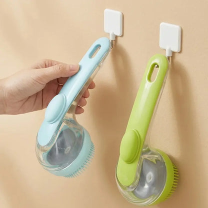 Spazzola 2-in-1 per Bagno e Toelettatura con Dispenser Sapone