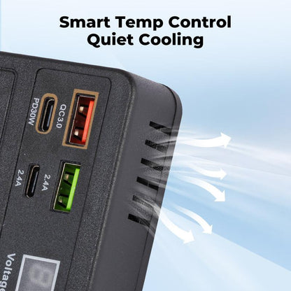Convertitore 12-24V a 220V con USB QC3.0 e design compatto