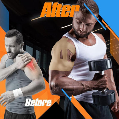 Supporto Spalla Impermeabile con Tape Kinesiologico Pretagliato