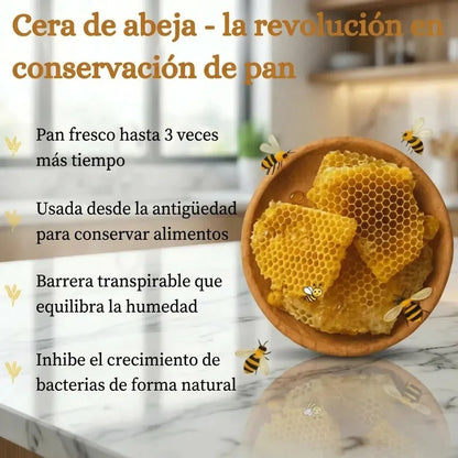 Sacchetti per il pane di alta qualità, realizzati al 100% in cotone e cera d'api.