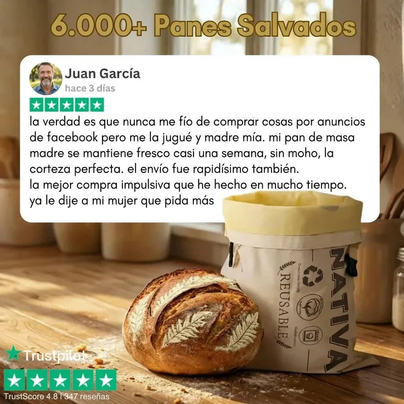 Sacchetti per il pane di alta qualità, realizzati al 100% in cotone e cera d'api.