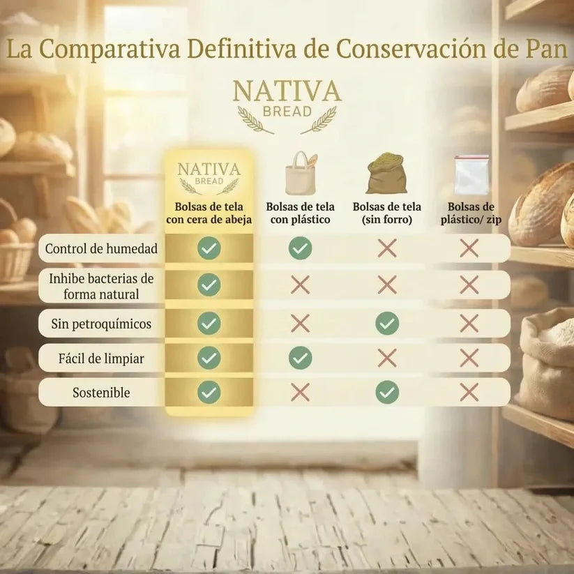 Sacchetti per il pane di alta qualità, realizzati al 100% in cotone e cera d'api.