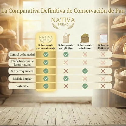 Sacchetti per il pane di alta qualità, realizzati al 100% in cotone e cera d'api.