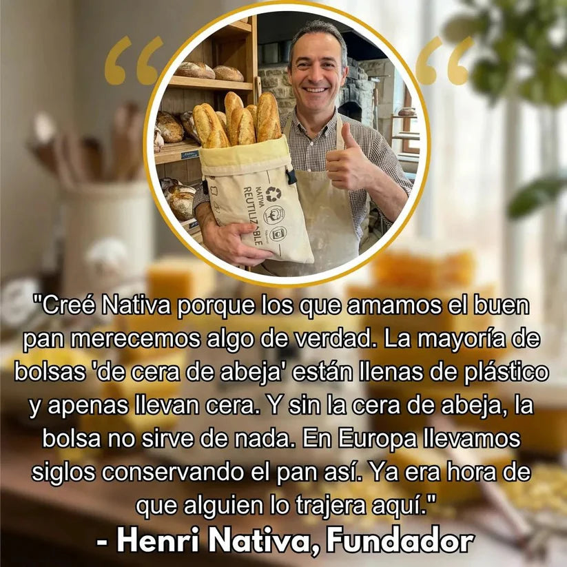 Sacchetti per il pane di alta qualità, realizzati al 100% in cotone e cera d'api.