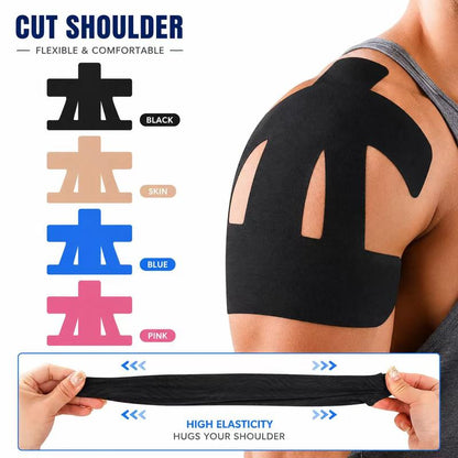 Supporto Spalla Impermeabile con Tape Kinesiologico Pretagliato