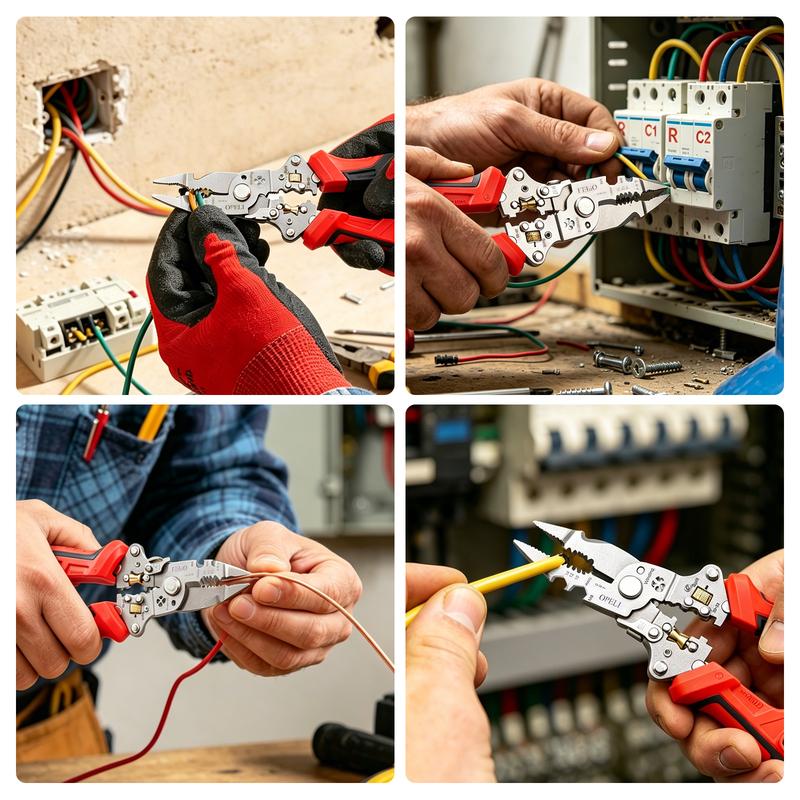 Multifunzione Pinza Spellafili Ricaricabile con Tester Voltaggio