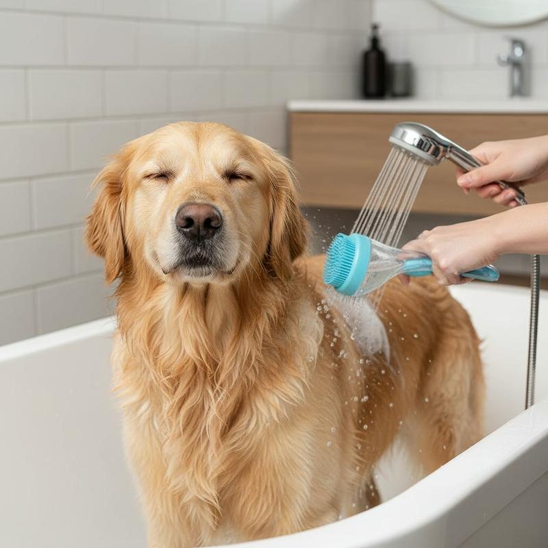 Spazzola 2-in-1 per Bagno e Toelettatura con Dispenser Sapone
