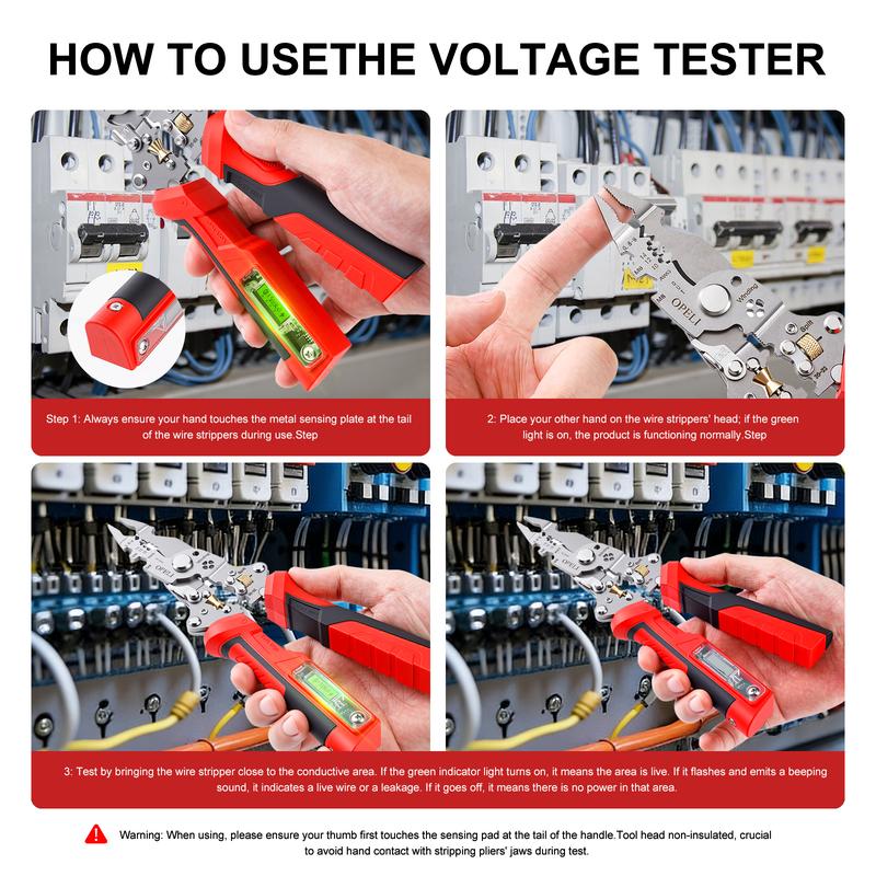 Multifunzione Pinza Spellafili Ricaricabile con Tester Voltaggio