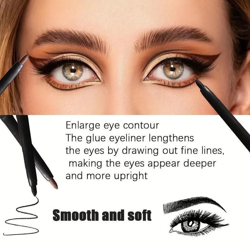 Lunga Tenuta Eyeliner Set Impermeabile Punta Spessa e Liscia