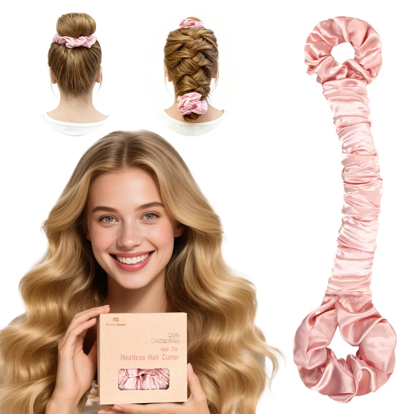 Bigodino Satinato Multiuso Per Capelli Grandi Con Scrunchie
