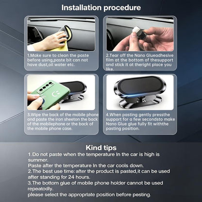 Confezione da 2 - Supporto Auto Magnetico Universale con Rotazione 360° e Ventosa
