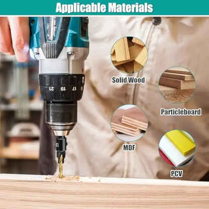 Foratura Precisa Set Punte Trapano Legno con Fermaprofondità