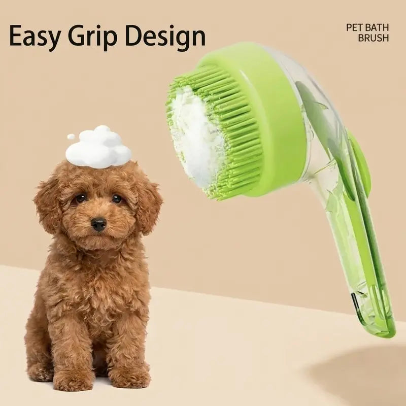 Spazzola 2-in-1 per Bagno e Toelettatura con Dispenser Sapone