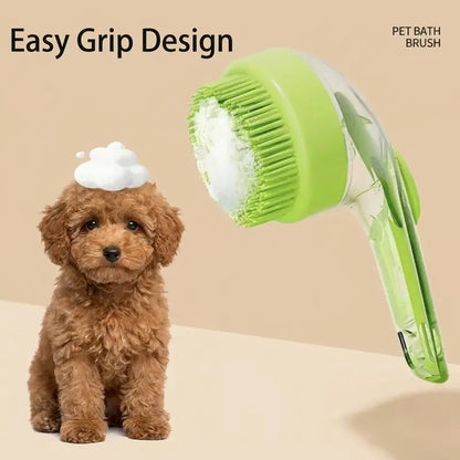 Spazzola 2-in-1 per Bagno e Toelettatura con Dispenser Sapone