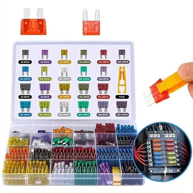 Protezione Elettrica Kit Fusibili Auto Mini Lama con Estrattore