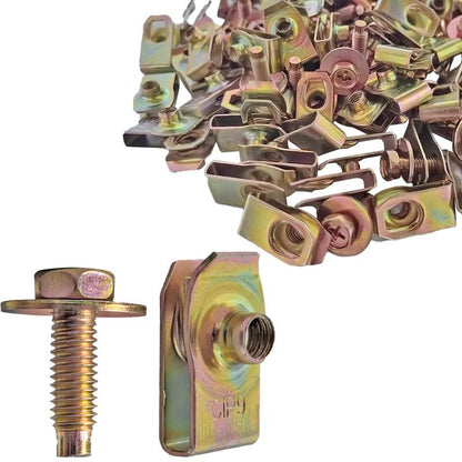 Kit Fissaggio Auto 50 Pezzi Bulloni e Clip Universali Neri