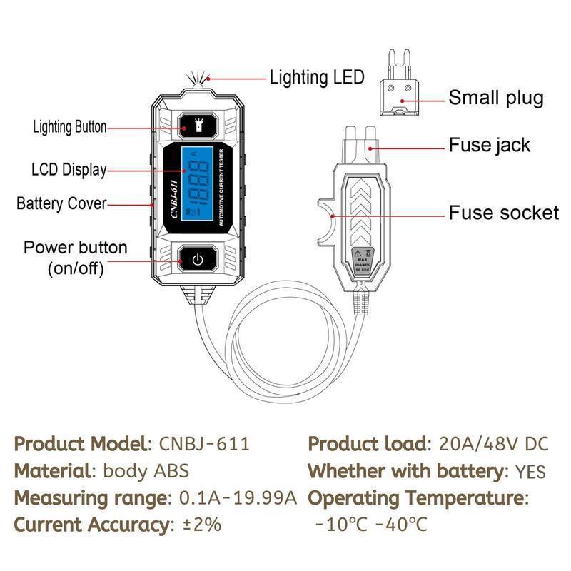 Tester Circuiti DC 48V Compatto con Batteria 23A 12V Impermeabile