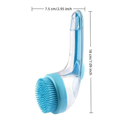 Spazzola 2-in-1 per Bagno e Toelettatura con Dispenser Sapone