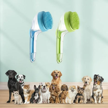 Spazzola 2-in-1 per Bagno e Toelettatura con Dispenser Sapone