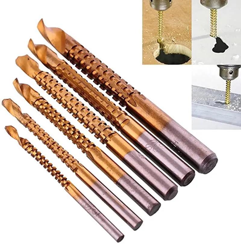 Set Utensili in Acciaio Alta Velocità Titanio 6 Pezzi
