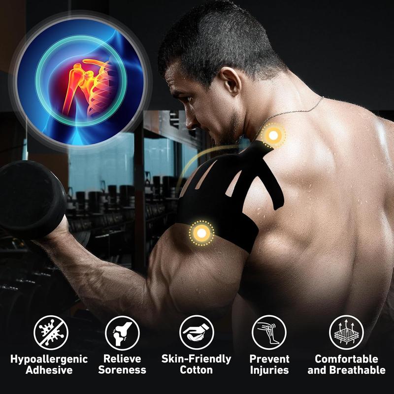 Supporto Spalla Impermeabile con Tape Kinesiologico Pretagliato