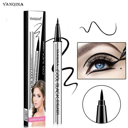 Colore Nero – Eyeliner nero YANQINA a lunga durata – Impermeabile, vegano e dall'applicazione scorrevole (24 ore)