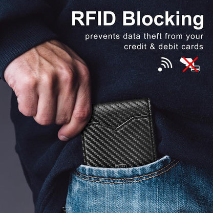 Portafoglio Uomo Slim Bifold Pelle Minimalista Antigraffio RFID