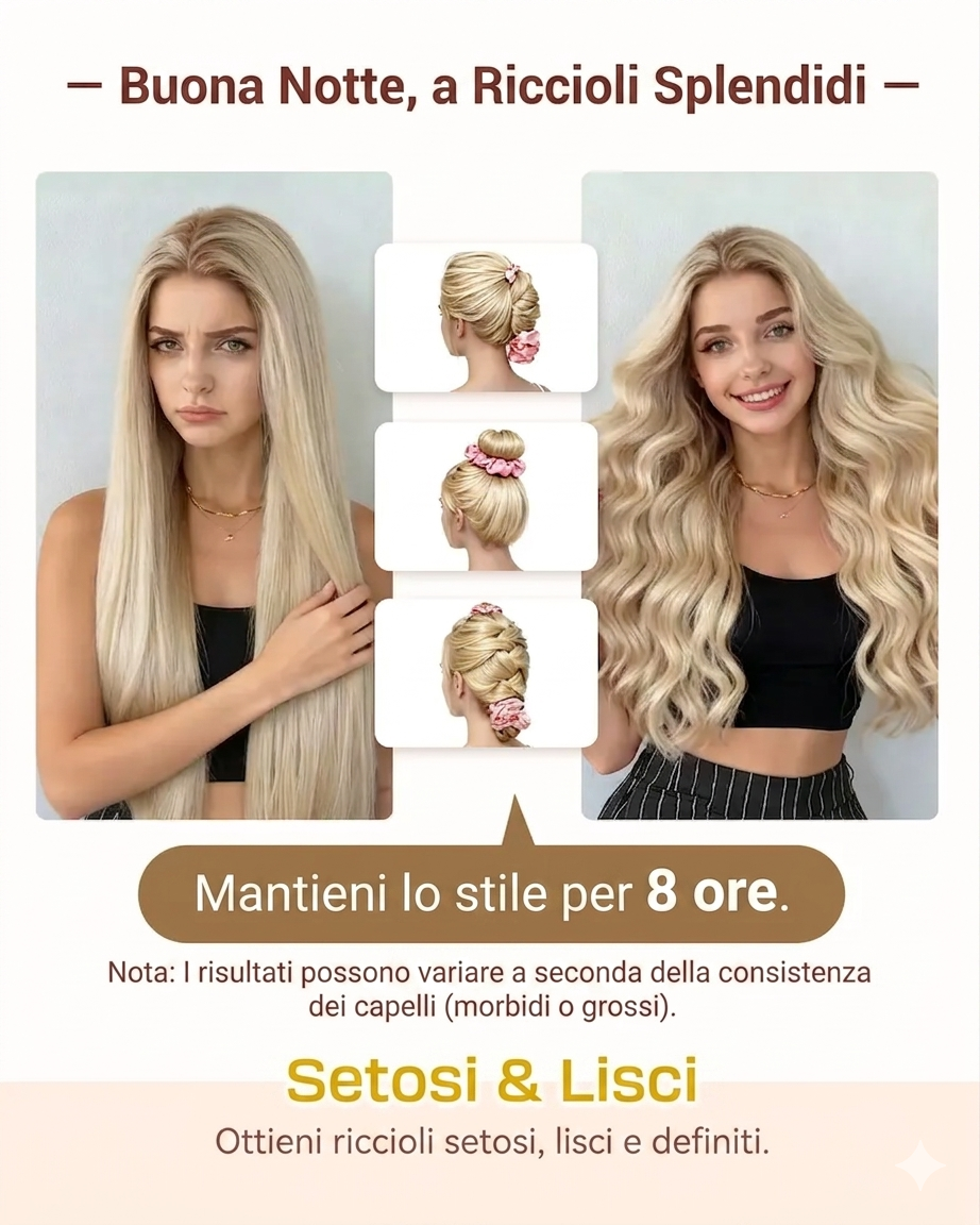 Bigodino Satinato Multiuso Per Capelli Grandi Con Scrunchie