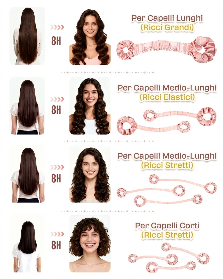 Bigodino Satinato Multiuso Per Capelli Grandi Con Scrunchie