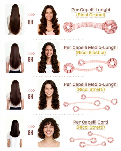 Bigodino Satinato Multiuso Per Capelli Grandi Con Scrunchie