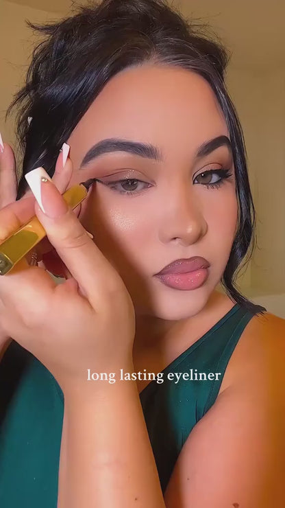(Colore – nero) – Eyeliner liquido waterproof – Punta di precisione in fibra, a lunga durata e resistente alle sbavature